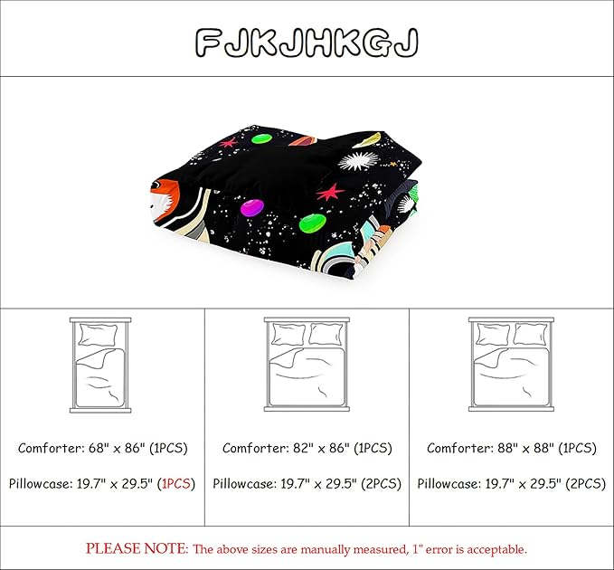 Outer Space Dog Comforter Sets Queen Size Cute Dog Bedding Set Cartoon Dog Astronaut Comforter Sets for Kids Girls Boys Colorful Space Dog Soft Microfiber Queen Bedding Set with 2 Pillowcases
