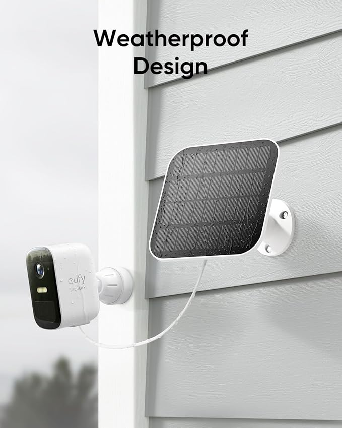 eufy Security, eufyCam 2C 2-Cam Kit with Solar Panel 2W, Security Camera Wireless Outdoor, Home Security System, HomeKit Compatibility, 1080p HD, IP67, Night Vision, Motion Only Alert, No Monthly Fee