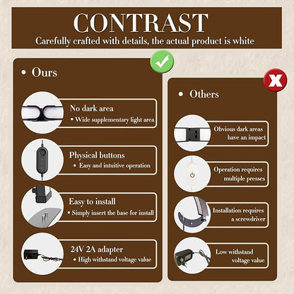 LIGHTLY Half Moon Light for Nail Desk Foldable with Phone Holder, Nail Tech Lamp for Desk with Wire Controller, 3 Color Modes, 5 Brightness for Eyelash Extensions, Tattoo, Nail Art Lighting