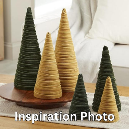 Your Heart's Content Olive Green Velvet Trees Set of 3, Woodland Nursery Bookshelf, Modern Valentine Tabletop, Holiday Dining Table, Elegant Mantel Décor, Handcrafted Gift for (Olive)