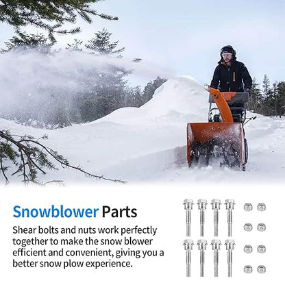 588077502 Snowblower Shear Pins Bolts - for Husqvarna Snow Blower Replacement Parts, Snow Blower Shear Bolts Kit Compatible with Husqvarna Two Stage Snow Blowers 570XP, 575XP, 580790401 (Pack of 8)