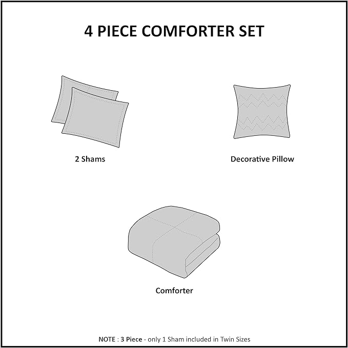 Mi Zone Kids Nash Printed Comforter Set, Full/Queen, Multi 4 Piece