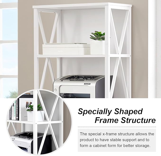 HOMISSUE Bookshelf, 6-Tier Tall Bookshelf, Rustic Wood Metal Bookshelves and Bookcases, Freestanding Open Bookshelf, Industrial Bookcase for Home Office, Living Room and Bedroom, White