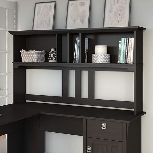 Bush Furniture Salinas Hutch, Desk Attachment with Shelf Storage for Home Office, 60W, Vintage Black