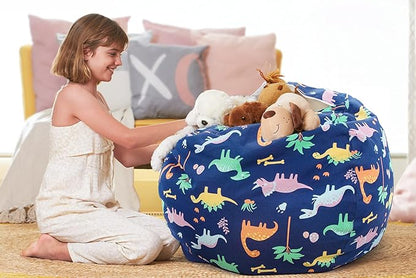 Aubliss Stuffed Animal Bean Bag Storage Chair (Dinosaur, Large (38''))