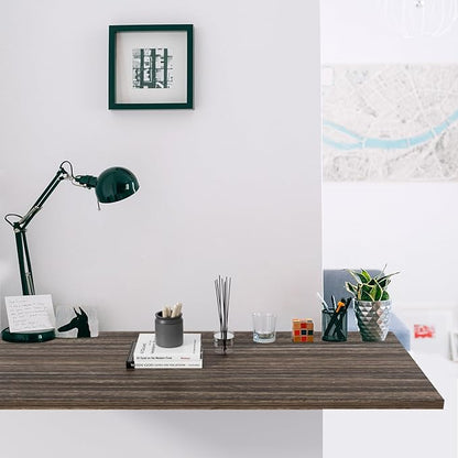 Kaboon Universal Tabletop 45"x20", Solid One-Piece Melamine Table Top, Double Desk L-Desk Floating Desk DIY, Home and Office,Eucalyptus/Dark Walnut