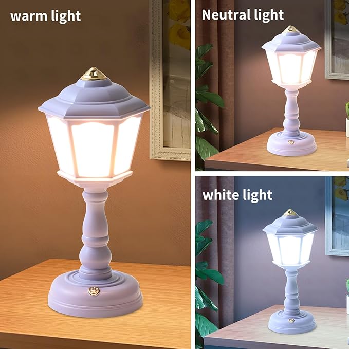 Mini Desk lamp Vintage, LED Desk Lamp Dimmable Table Lamp Reading Lamp with USB Charging Port, Sensitive Control, Eye-Caring Office Lamp,Very beautiful decorative desk lamp (Purple)