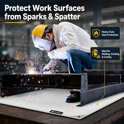 FLASLD Heavy-Duty Fiberglass Fire Retardant Blanket, 95 x 140 inch Welding Fireproof Thermal Resistant Insulation