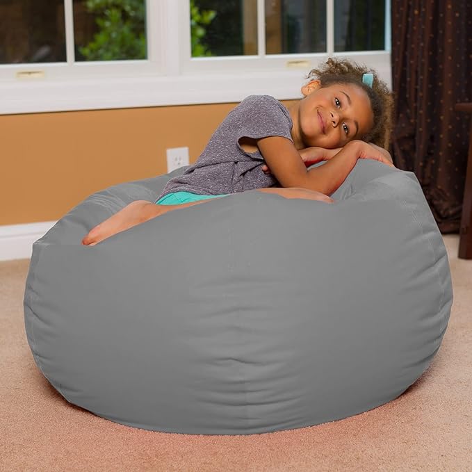 Posh Creations Bean Bag Chair for Kids, Teens, and Adults Includes Removable and Machine Washable Cover, Heather Lavender, 48in - X-Large