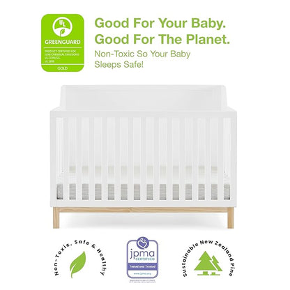 babyGap by Delta Children Oxford 6-in-1 Convertible Crib TrueSleep 2-Stage Deluxe Crib and Toddler Mattress (Bundle)