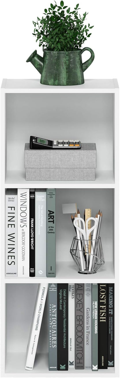 Furinno Luder Bookcase / Book / Storage , 3-Tier, White