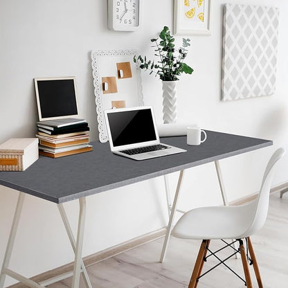 Kaboon Universal Tabletop 47.25"x30", Solid One-Piece Melamine Table Top, Double Desk L-Desk DIY, Home and Office, Greylish Blue