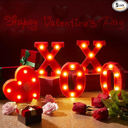 VIHOSE Valentine's Day LED Letter Lights Sign Table Decoration Light up Letters Battery Powered Letter for Home Bars Party Bedroom Tabletop Decoration Valentine's Gift