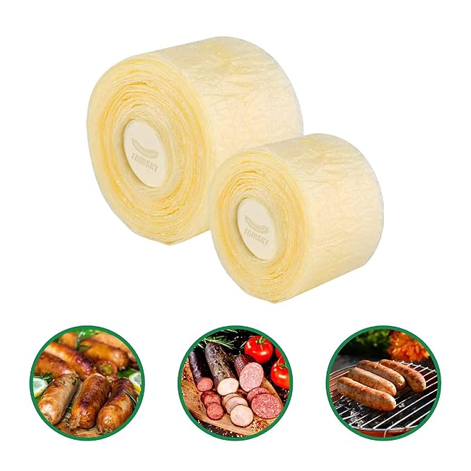 Edible Drying Natural Sausage Casing, Sausage Casings for Flavorous Homemade Sausages Ham,Breakfast Sausage,Italian Sausage,Knoblewurst,Pepperoni,Bologna Sausage and Most Sausage-8m/26ft,Φ36mm