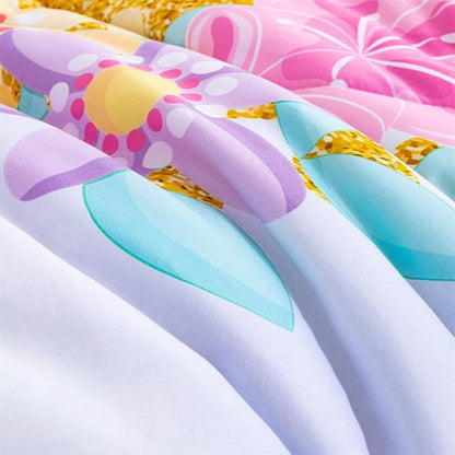 NTBED Unicorn Twin Comforter Set with Sheets,5 Pieces Kids Bedding Sets for Girls, Lightweight Microfiber Star Rainbow Bed in a Bag,Blue Purple