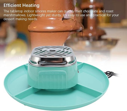 Electric Smores Maker Indoor Tabletop Adjustable Temperature Chocolate Marshmallow Roaster with 4 Detachable Trays for Party Gathering Home Use ABS Stainless Steel 749g