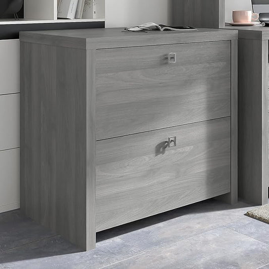 Office by kathy ireland Echo 2-Drawer Lateral File Cabinet, Letter/Legal, Modern Gray, 32-inch (KI60402-03)