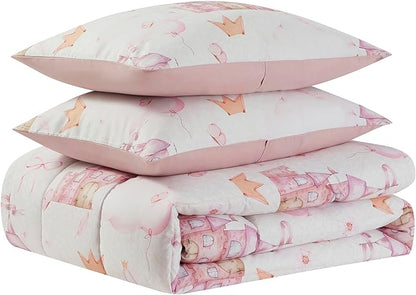 Kids Bedding Set Bed in a Bag for Boys and Girls Toddlers Printed Sheet Set and Comforter, Full, Fairytale Princess