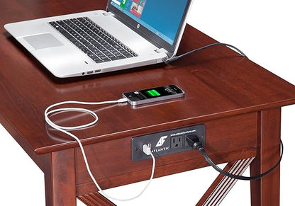 AFI Lexi Desk with Drawer and Built-in Charger in Walnut