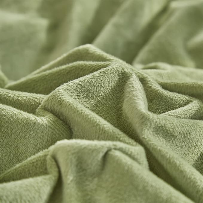 Sage Velvet Comforter Sets Solid Sage Green Flannel Bedding Set Cal King Women 3 Pieces Sage Green Velvet Blanket Winter Bedding Set Men Sage Green Flannel Bed Comforter Set Cal King Bedding