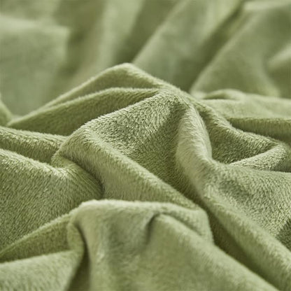 Sage Velvet Comforter Sets Solid Sage Green Flannel Bedding Set 3 Pieces Comforter Set Sage Green Velvet Blanket Warm Winter Bedding Set Women Sage Green Velvet Bed Comforter Set Queen Size