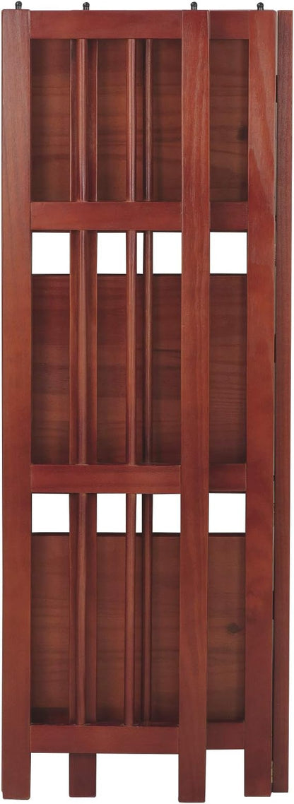 Casual Home 3-Shelf Folding Bookcase (14" Wide)-Mahagony