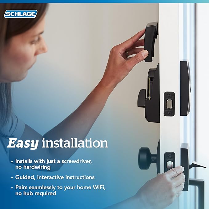 SCHLAGE Encode Smart Wi-Fi Deadbolt with Camelot Trim in Satin Nickel