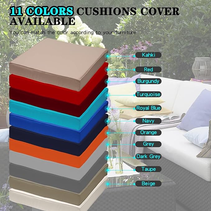 ClawsCover 13Pack Outdoor Seat and Back Cushions Replacement Covers Fit for 7Pieces Wicker Rattan Patio Furniture Set Sectional Couch with Dining Table and Ottoman,Gray-Include Cover Only