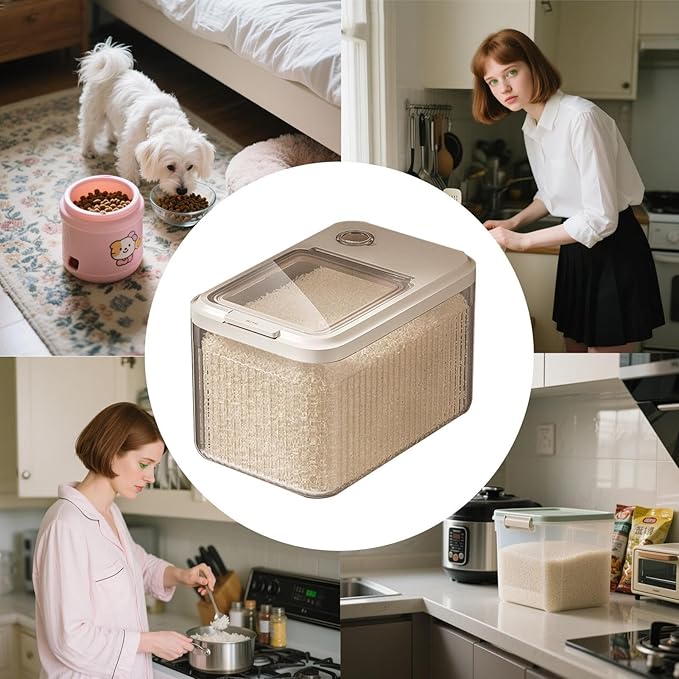 Versatile Feed Dispenser - Sealed Container for Dog Food | Treat Bin for Soybean Flour, Cereal, Rabbit, Barn, Garage, Sturdy Holder for Large Quantities of Fresh Dry Kibble