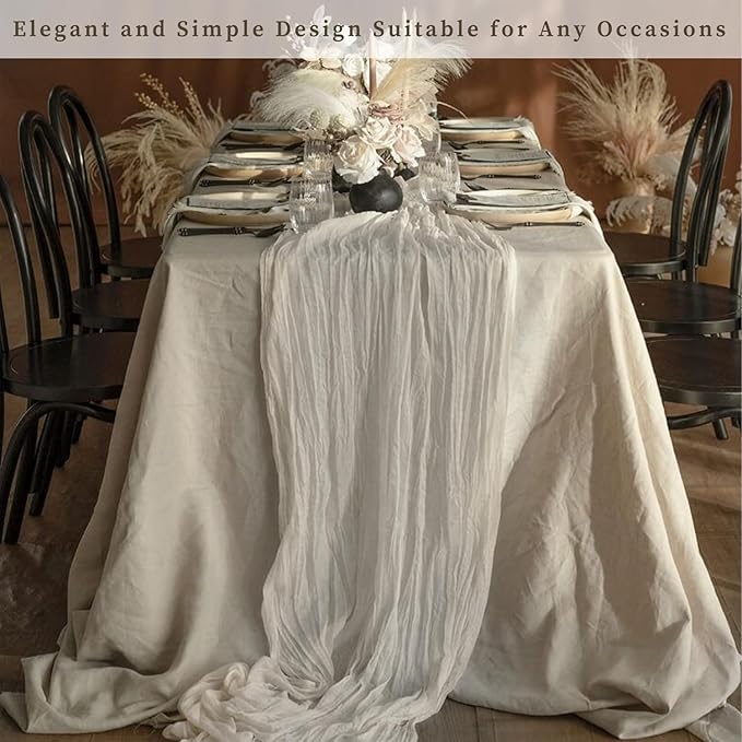 6 Pack Rose Brown Cheesecloth Table Runner 10FT Rustic Gauze Fabric Cheese Cloth Table Runner for Wedding Bridal Baby Shower Table Decor Boho Sheer Birthday Party Table Decorations 20 x 120 Inch Long