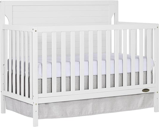 Cape Cod 5-in-1 Convertible Crib in White, Greenguard Gold Certified, 55x30x44.5 Inch (Pack of 1)