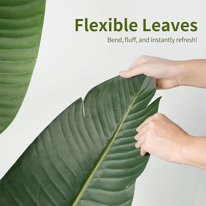 Worth Garden Artificial Bird of Paradise Plant 5.9ft, Set of 2 Large Faux Tropical Trees for Home and Office Décor, 70.8in Realistic Greenery for Indoor and Outdoor Spaces