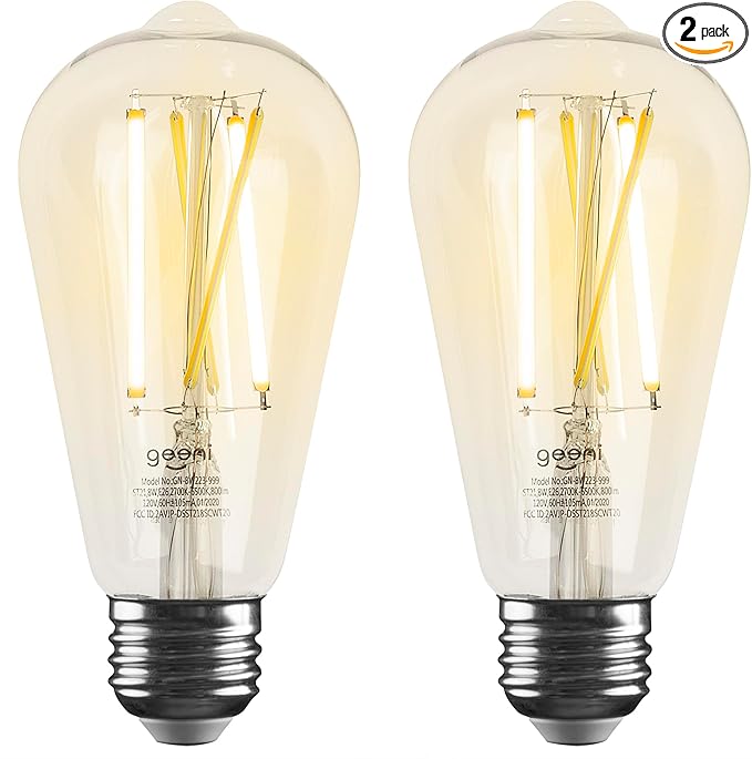Geeni Smart Light Bulb - Alexa and Google Home Compatible, Tunable White LED Programmable and Dimmable WiFi Light Bulb, App Controlled (ST21, 2-Pack)