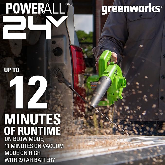 Greenworks 24V (90 MPH / 180 CFM / 125+ Compatible Tools) Cordless Shop Blower, Tool Only