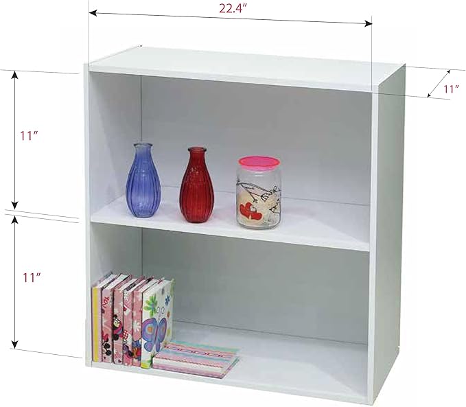 KB Designs Bookcase and Storage Organizer Bundle (2 and 4 Cube) - White