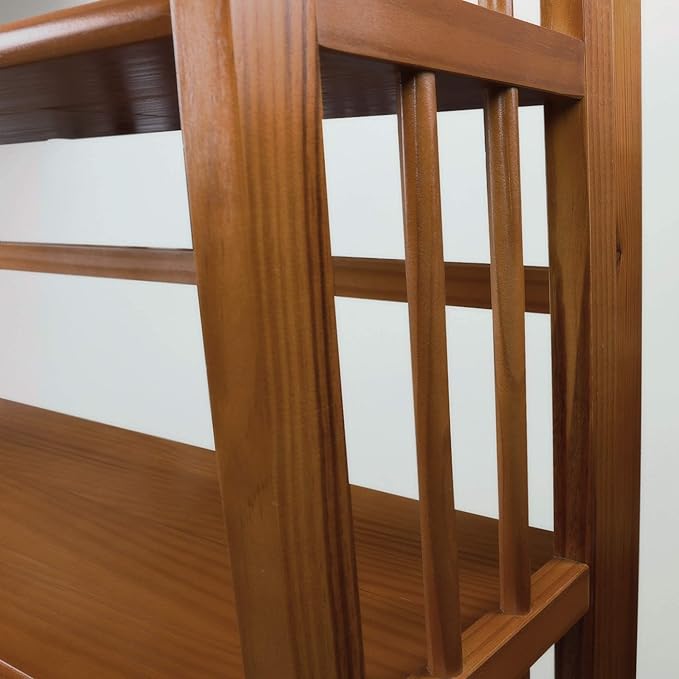 Casual Home 3-Shelf 27.5" Wide Folding Stackable Bookcase, Chestnut (New)