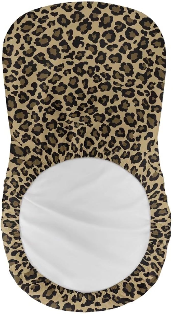 Leopard Print Bar Stools Covers, Set of 2 Height Counter Bar Stools Anti-Slip Seat Covers for Swivel Barstools Cover Adjustable Stool Chair Home Kitchen Furniture Protector