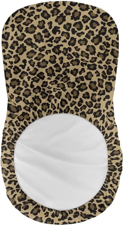 Leopard Print Bar Stools Covers, Set of 2 Height Counter Bar Stools Anti-Slip Seat Covers for Swivel Barstools Cover Adjustable Stool Chair Home Kitchen Furniture Protector