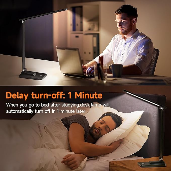 Mubarek Desk Lamp,15 Modes LED Desk Light,500 Lumen LED Lamp,Dimmable LED Table Lamp,Desk Lamps Office Accessories,Adjustable&Foldable Reading Lamp,Desk Light,LED Desk Lamp for Study Lamp,Bedside Lamp