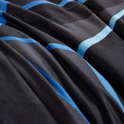 NTBED 3D Geometric Comforter Set for Boys Kids, Irregular Diamond Pattern Lightweight Microfiber Bedding Sets All Season (Dark Blue,Full)