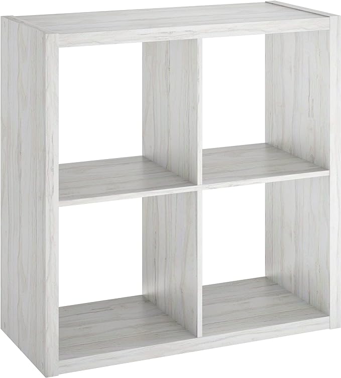 ClosetMaid 4550 Decorative Open Back 4-Cube Storage Organizer, Bleached Walnut