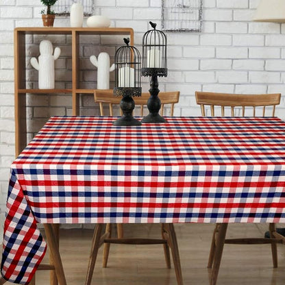 Urban Villa Tablecloth Cotton Tabletop 60x84 (6-8 Seats) July4th Checks