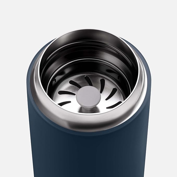 Fellow Carter Move Ceramic Lined Travel Coffee Mug 12 oz Stainless Steel | No Metallic Taste Coffee Tumbler, Leak-Proof Lid, Dishwasher Safe, Hot 12Hr Cold 24Hr, BPA-Free, Fits Cup Holders, Stone Blue