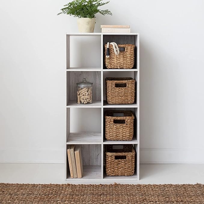 Signature Design by Ashley Paxberry Coastal 8 Cube Storage Organizer or Bookcase, Whitewash