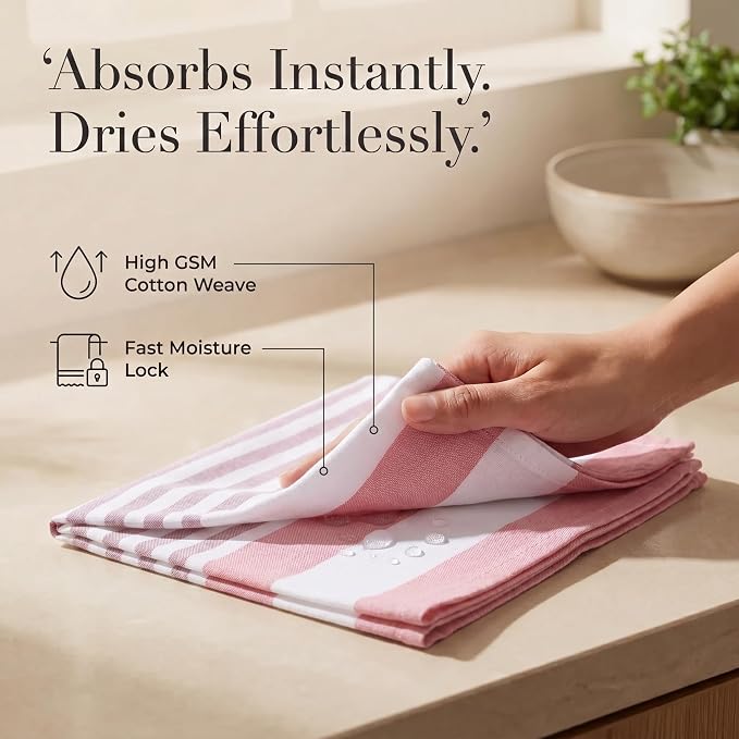 Urban Villa Cloth Napkins Cotton 20x20 (Set of 12) Garnet Red Stripes