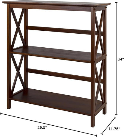 Casual Home Montego 3-Shelf Bookcase, Walnut (New)