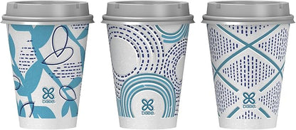Dixie To Go Paper Coffee Cups With Lids, 12 oz, 14 ct, Disposable Insulated Paper Cups for On-The-Go Hot or Cold Beverages | Medium
