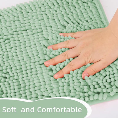 Locker Rug school girl rugs Carpet Chenille 100% Microfiber Locker Carpet with Non Skid Backing Locker Decorations (Green, 10X10)