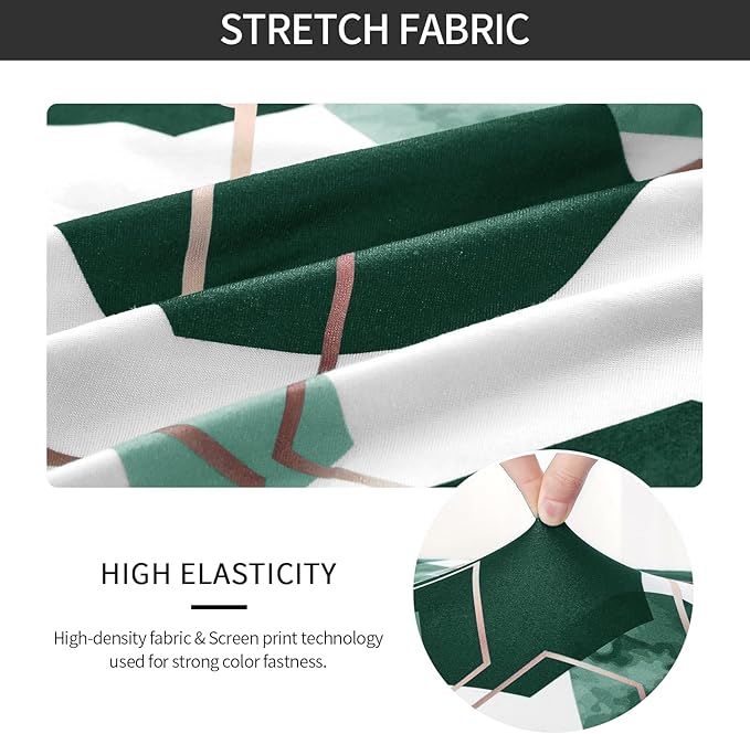 Gibelle Dining Room Chair Covers Set of 6, Soft Stretch Kitchen Chair Covers Slipcover Protector, Removable Washable Geometric Parson Chair Covers 6 Pack, Hunter Green
