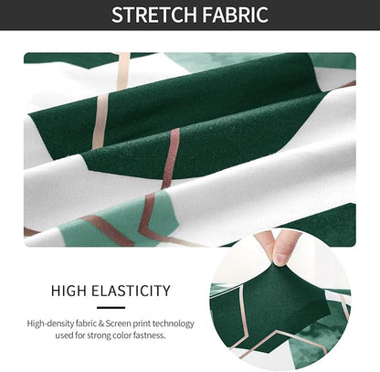 Gibelle Dining Room Chair Covers Set of 6, Soft Stretch Kitchen Chair Covers Slipcover Protector, Removable Washable Geometric Parson Chair Covers 6 Pack, Hunter Green